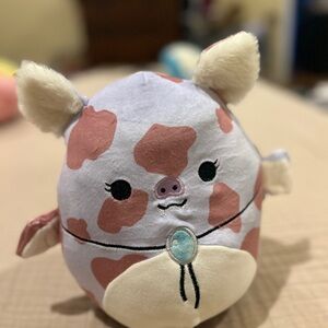 Squishmallows Purple and Pink Cow Stuffed Animal